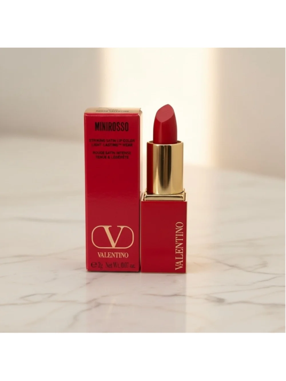 Valentino Minirosso Satin Lipstick 22R Rosso Valentino Mini 0.07 oz NIB